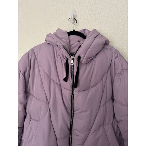Free People Hailey Puffer Coat Jacket Lilac Cloud Medium - Picture 5 of 14